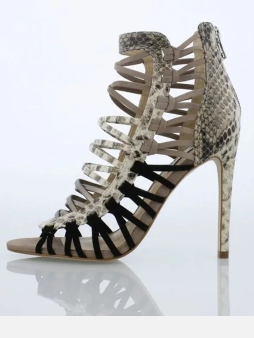 Steve Madden "Sleik" Snake Caged Heels Sz 6